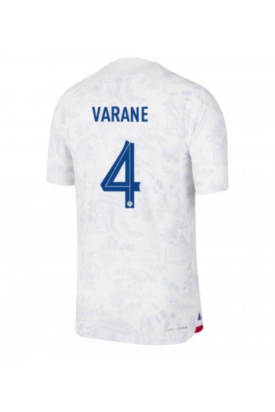 Ranska Raphael Varane #4 Jalkapallovaatteet Vieraspaita MM-kisat 2022 Lyhythihainen